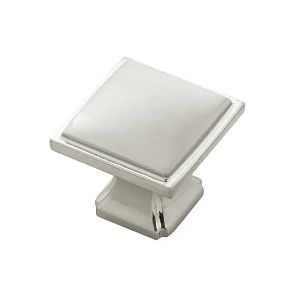 1-1/4-Inch Square Satin Nickel Cabinet Knob – Bridges Style 1