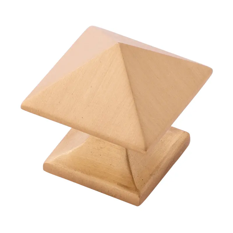 1-1/4" Square Studio Knob In Brushed Golden Brass 1