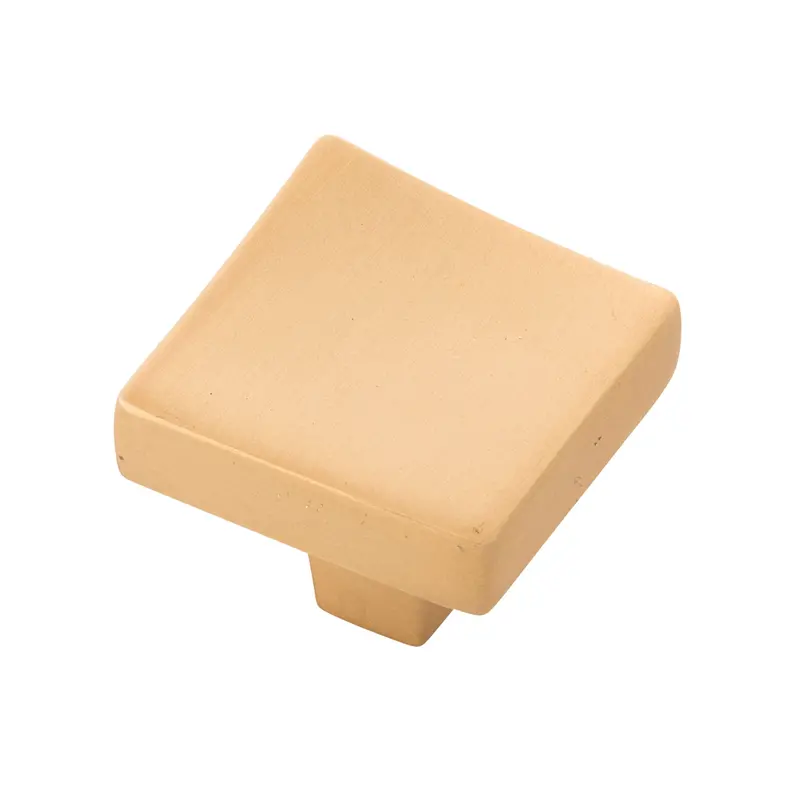 1.25-Inch Square Flex Cabinet Knob – Brushed Golden Brass Finish 1