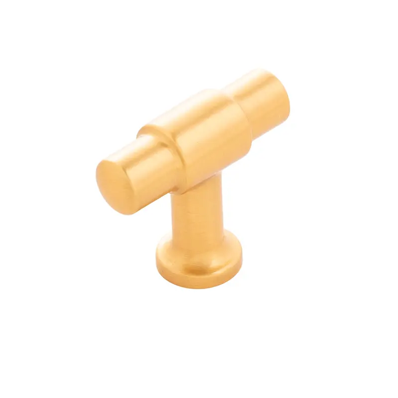 1-5/8" X 5/8" Piper T-Knob In Brushed Golden Brass 1