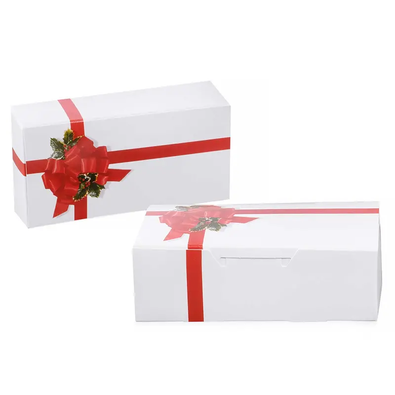 1.5 Lb Holiday Ribbon & Holly Candy Gift Box 1
