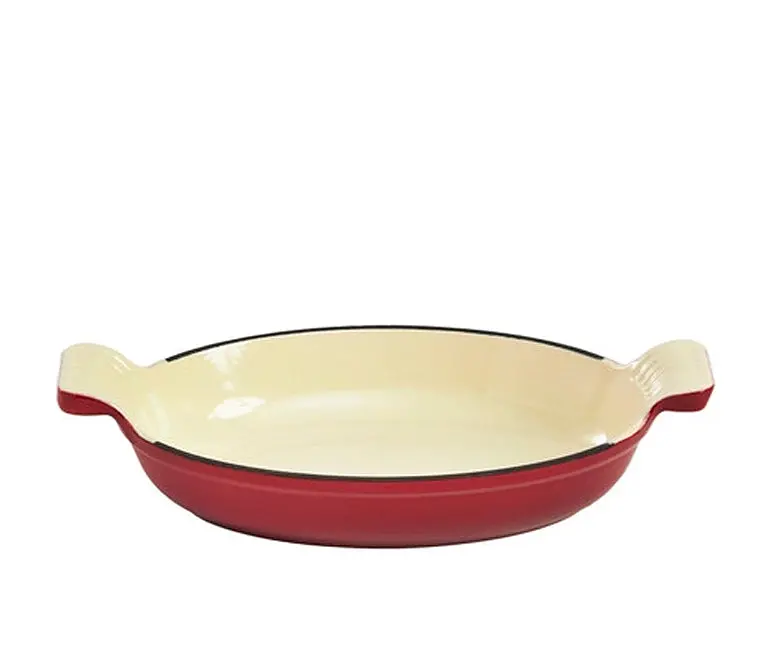10 X 6-Inch Enameled Cast Iron Oval Baking Dish – Classic Red 1