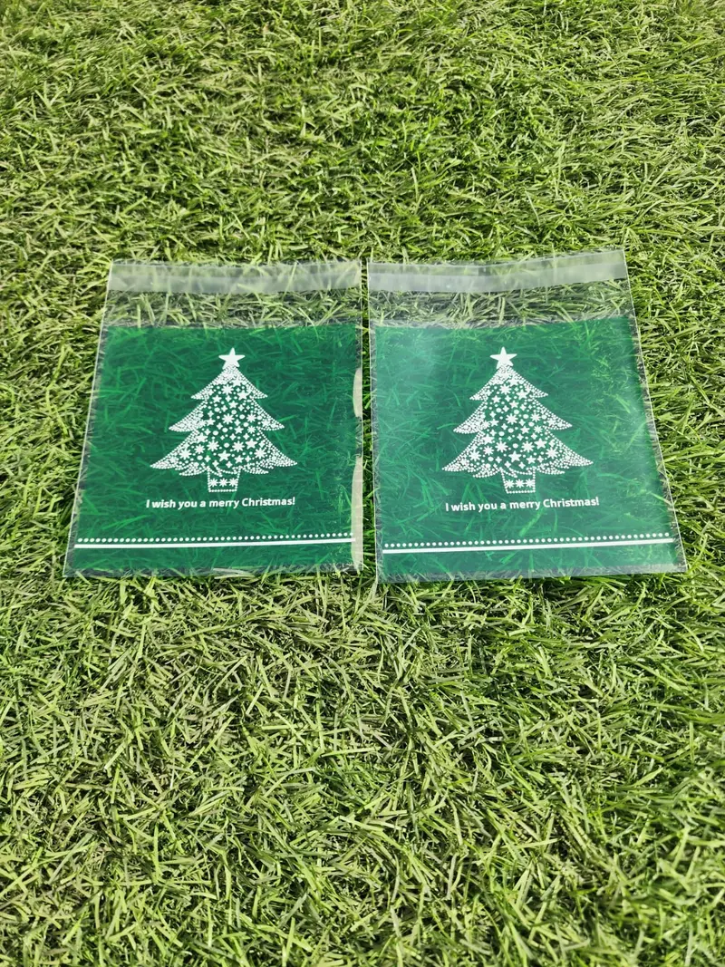 100-Pack Christmas Loaf Packaging Bags With Attached Drawstrings – Style 4 1