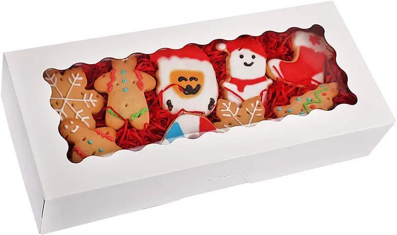 12.5" X 5.5" X 2.5" Clear-Window White Bakery Boxes For Berries & Snacks 1