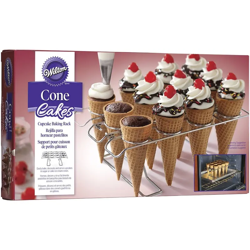 12-Cavity Cupcake Cone Baking Rack – Wilton Ice Cream Cone Holder 1