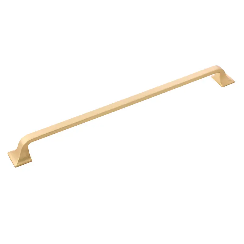 12-Inch Center-To-Center Forge Cabinet Pull In Brushed Golden Brass 1