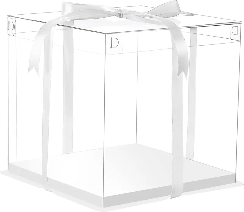 12" × 12" × 10" Clear Tall Cake Box – Oversized Presentation Box With Clear Lid 1