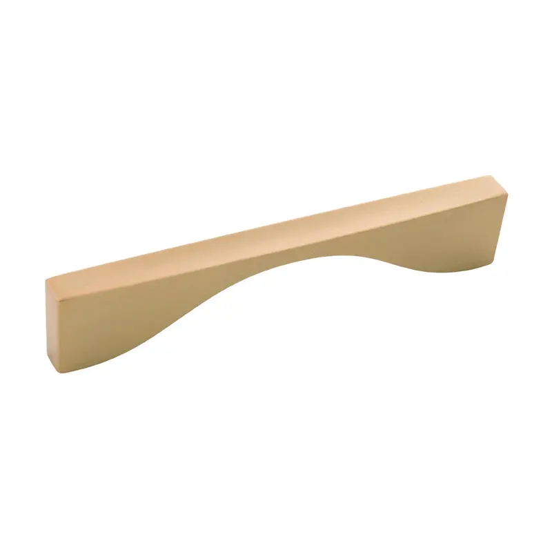 128Mm Channel Cabinet Pull In Brushed Golden Brass 1