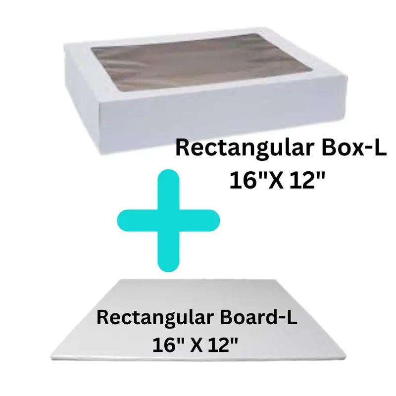 16" × 12" Rectangular Cake Box And Corrugated Board Combo 1