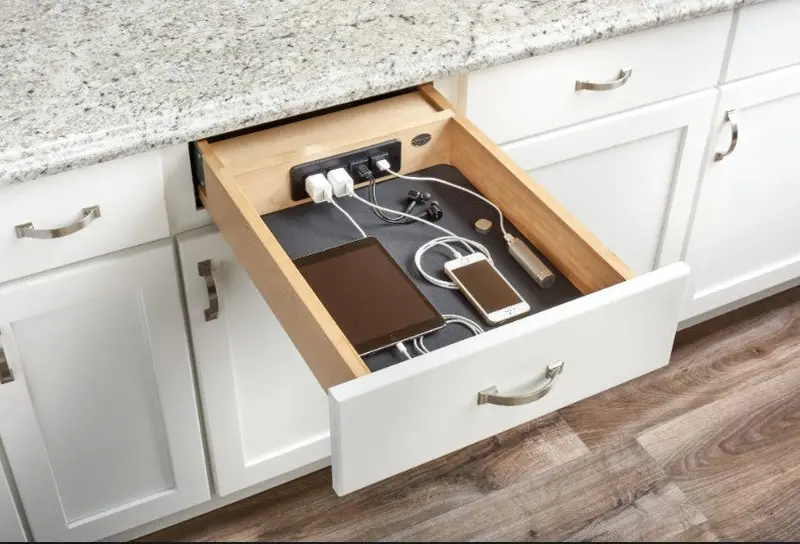 18" Blum Wood Charging Drawer With Usb Ports 1