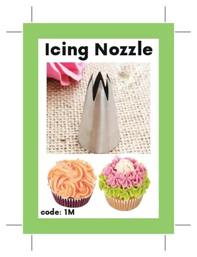 1M Open-Star Piping Nozzle – Swirl & Rosette Decoration Tip 1