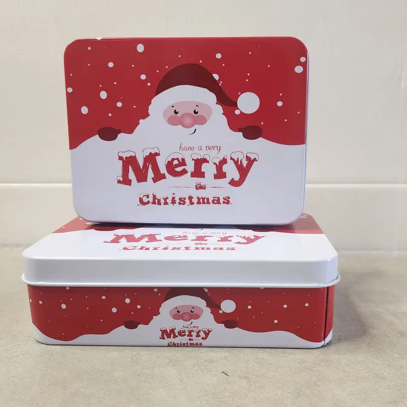 2-Pack Premium Square Cookie Tins – Extra-Thick Metal Gift Boxes In Large & Medium Sizes 1