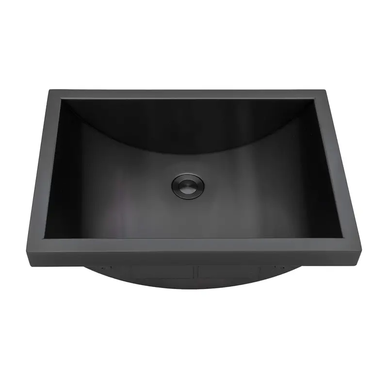 20 X 14 Inch Semi-Recessed Bathroom Sink – Gunmetal Black Stainless Steel 1