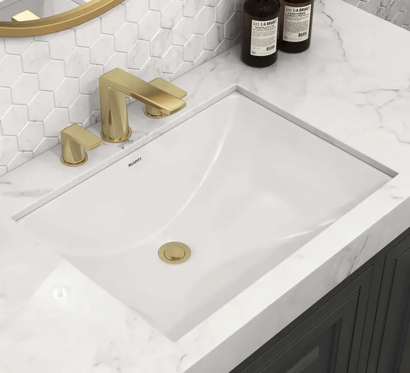 20X15-Inch White Rectangular Porcelain Vanity Sink – Undermount With Overflow 1