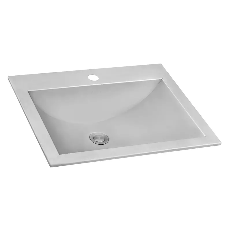 21" X 17" Brushed Stainless Steel Topmount Bathroom Sink 1