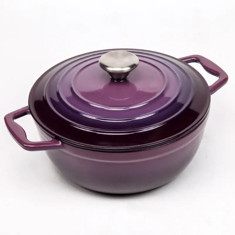 22Cm Bv Round Cast Iron Enamel Casserole Pot 3
