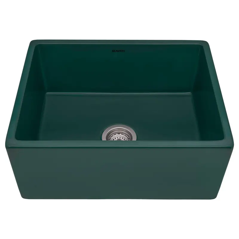 23-Inch Emerald Green Fireclay Farmhouse Utility Sink For Laundry & Kitchen 1