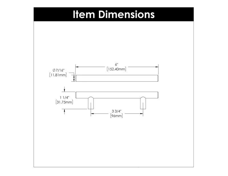 3-3/4-Inch (96Mm) Stainless Steel Bar-Style Cabinet Pull 1