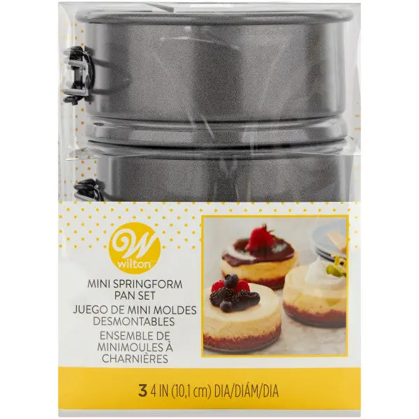 3-Piece 4-Inch Mini Springform Pan Set – Wilton Compact Bakeware 1