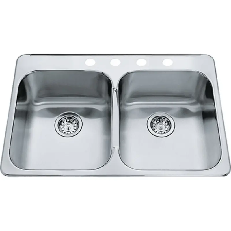 32" Drop-In Double Bowl Stainless Steel Kitchen Sink – Steel Queen Collection 1