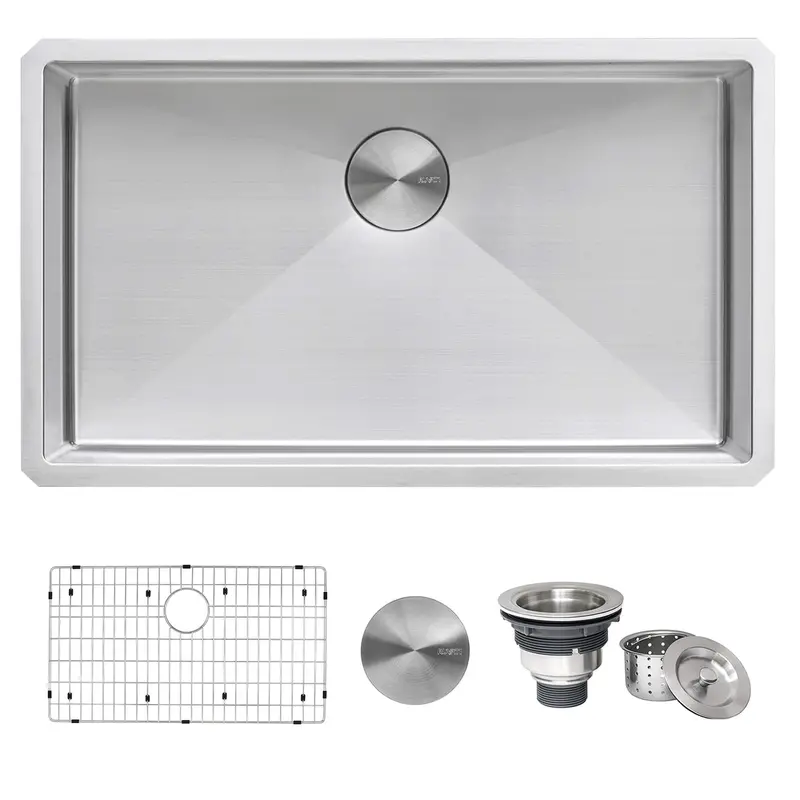 32" Rounded-Corner Undermount Single Bowl Sink – 16-Gauge Stainless Steel 1