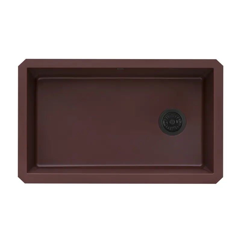 32 X 19 Inch Single-Bowl Undermount Kitchen Sink – Carnelian Red Epigranite 1