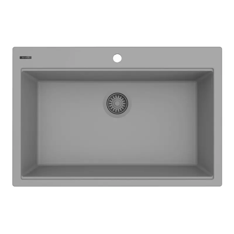 33 X 22 Inch Gray Granite Single-Bowl Drop-In Kitchen Sink 1