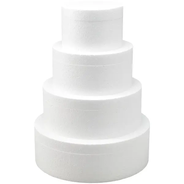4-Tier Round Styrofoam Cake Dummy Set – 6", 8", 10", And 12" Diameters 1