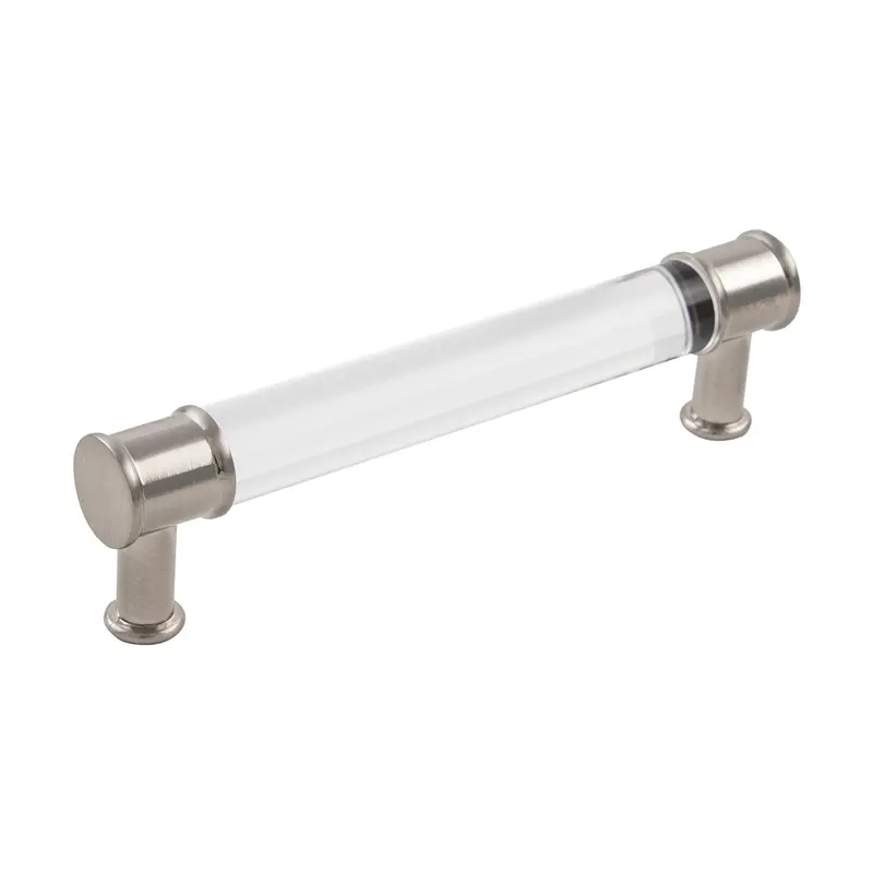 5-1/16-Inch (128Mm) Crysacrylic-Tipped Cabinet Pull – Midway Collection, Satin Nickel 1
