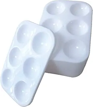 6-Compartment White Plastic Artist Palette For Food Coloring & Icing 1