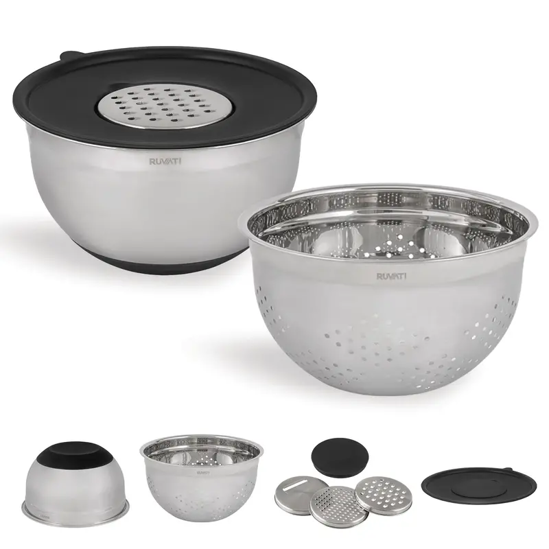 6-Piece Kitchen Set: 5-Quart Mixing Bowl, Colander, And Grater Attachments 1