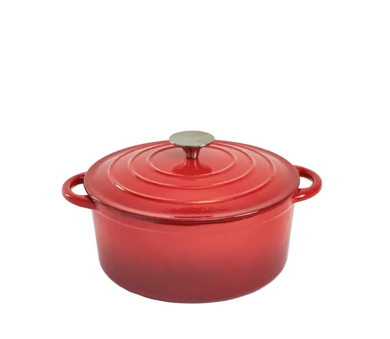 8.25-Inch Enameled Cast Iron Round Dutch Oven – Classic Red 1