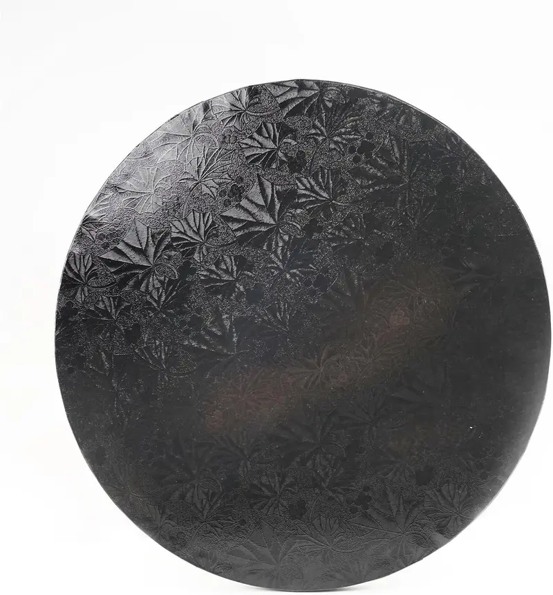 8-Inch Black Foil-Covered Cake Drum – Elegant Round Support Board 1