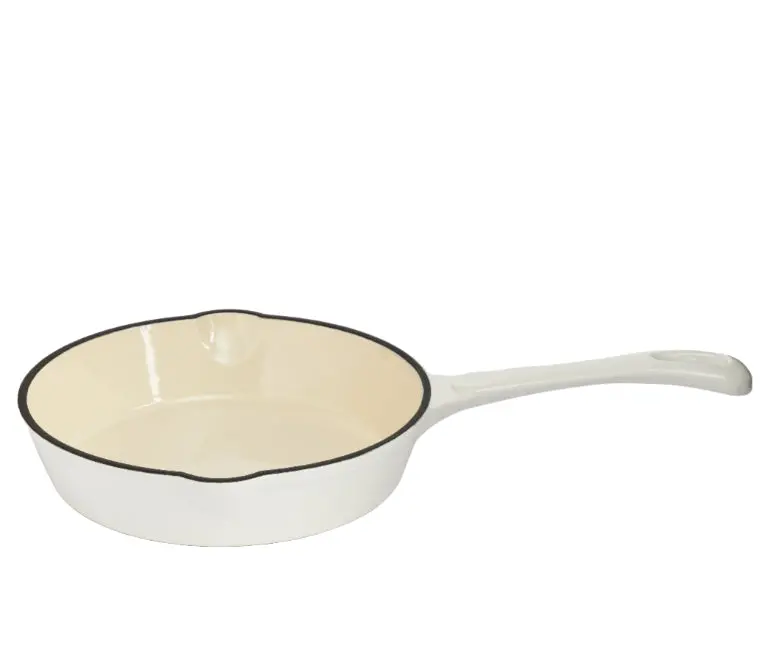 8-Inch Enameled Cast Iron Skillet – Pure White 1
