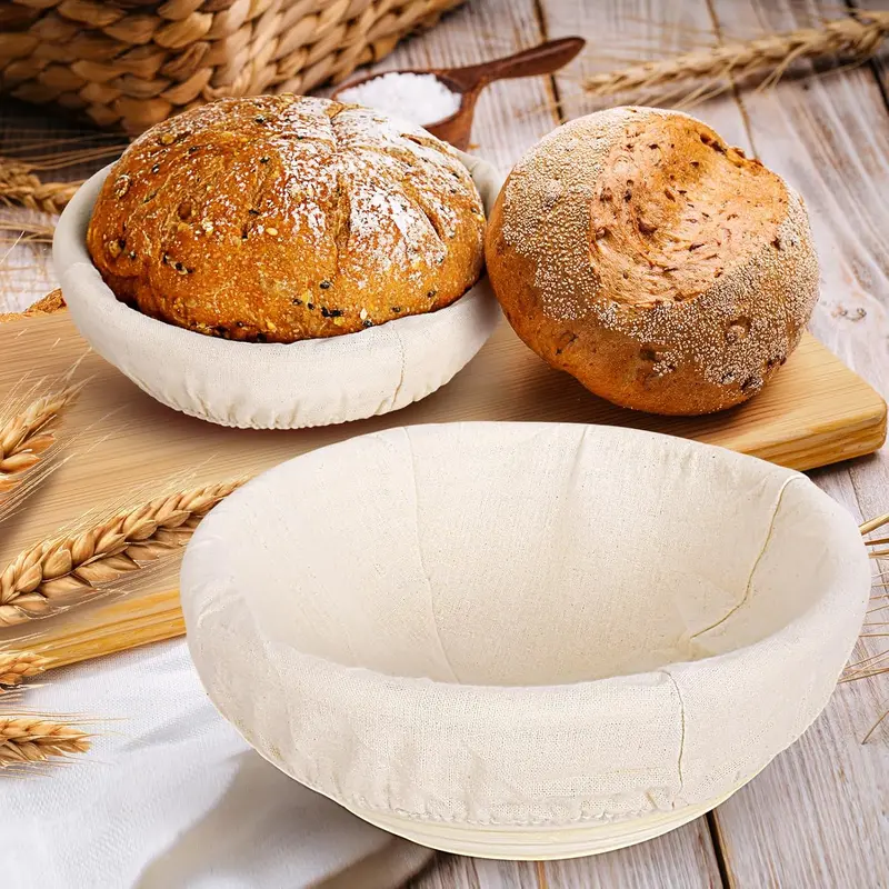8-Inch Round Proofing Basket With Liner – Traditional Circular Banneton For Uniform Dough Shaping 1