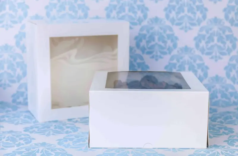 8-Inch White Round Cake Box – 5-Inch Height 1