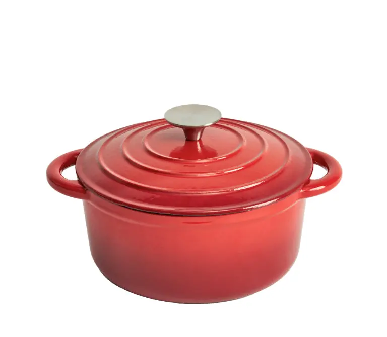 9.5-Inch Enameled Cast Iron Round Dutch Oven – Classic Red 1