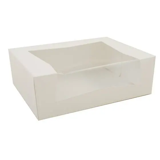 9" × 7" × 3.5" Rectangular White Bakery Box With Window – Ideal For Cakes & Desserts 1