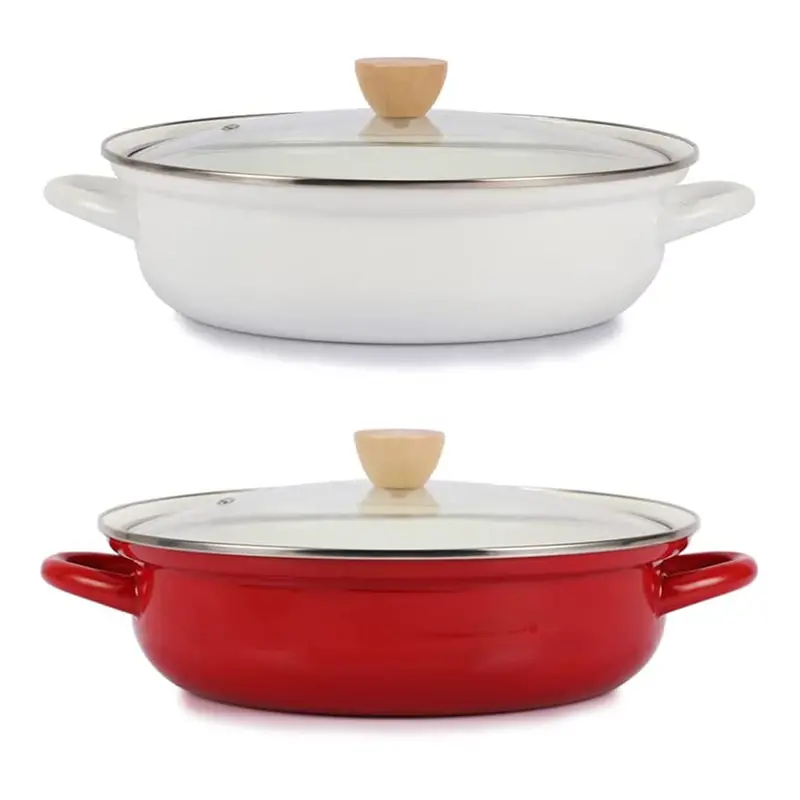 Agate Enamel 27Cm Shallow Casserole – Boil-Over Guard Feature 1