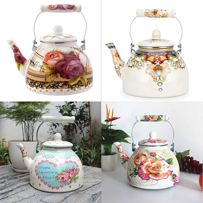 Agate Royal Enamel Flat-Bottom Tea Pot – Strainer Not Included 1