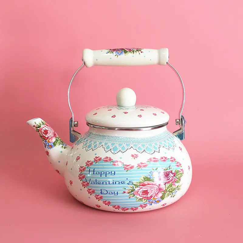 Agate Royal Enamel Tea Kettle – 2.5L Valentina Pattern 1
