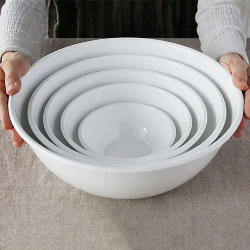 Agate Vintage-Style Enamel Bowl – Glossy White Finish 1