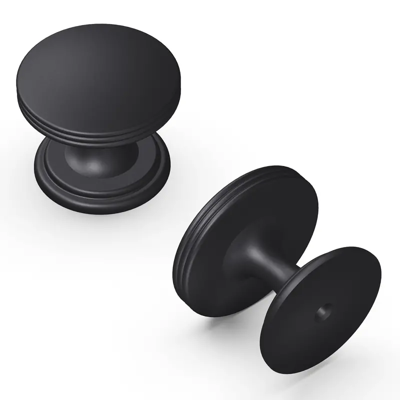 American Diner Cabinet Knob – 1-3/8" Matte Black Vintage-Style Design 2