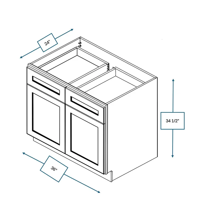 Annapolis Blue Shaker 36-Inch Standard Base Cabinet 1
