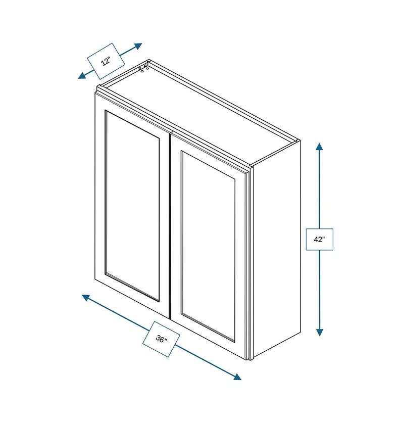Annapolis Blue Shaker Wall Cabinet – 36" W × 42" H 1