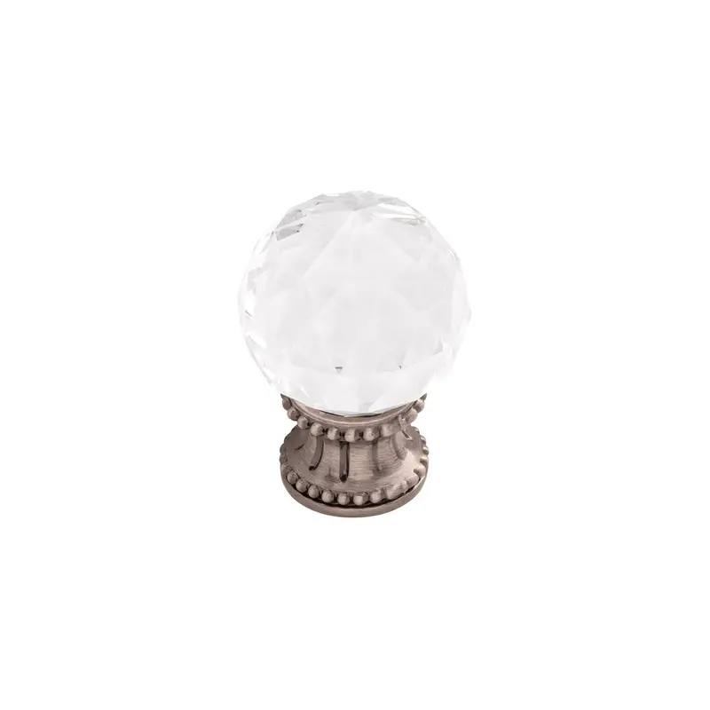 Antique Nickel Chautauqua Glass Cabinet Knob – 1-3/8" Diameter 1