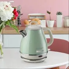 Ariete 2869 Stainless Steel Electric Kettle – 1.7L, Rapid-Boil, Energy-Efficient, Sage Green Trim 1