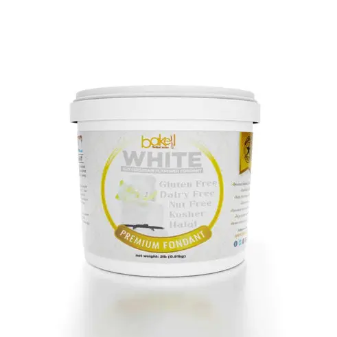 Bakell Tropical-Style Buttercream Fondant – 2 Lb Premium White Tub 1