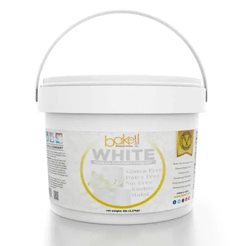 Bakell White Vanilla Fondant – 5 Lb Bulk Tub 1