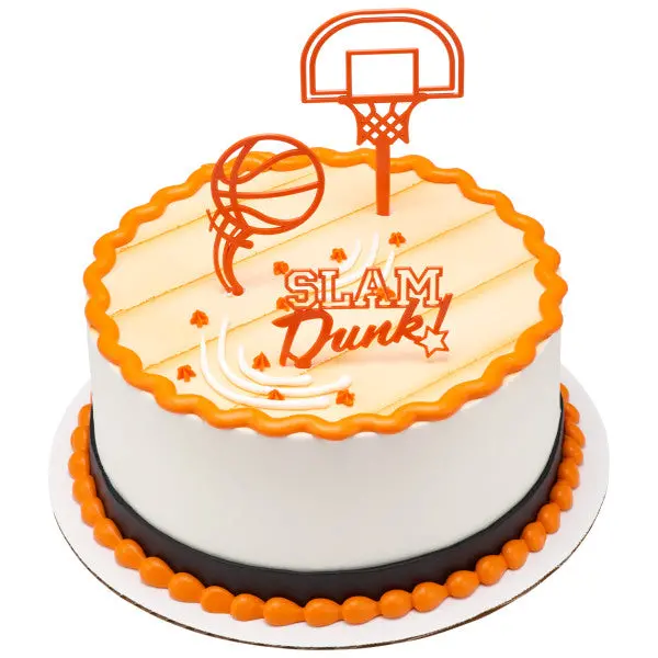 Basketball Slam Dunk Theme Cake Decorations – Fun Sports Topper Kit 1